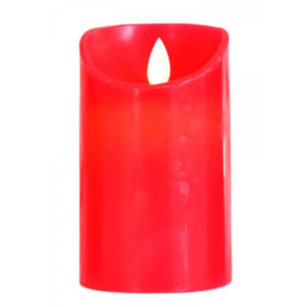 Χριστουγεννιάτικο Διακοσμητικό Κερί Κόκκινο, με LED (13cm)